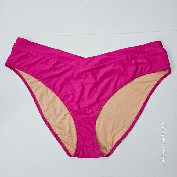 J.Crew Women's Pink Cross Front Cheeky Bikini Bottom Size 3X NWT - Picture 1 of 8